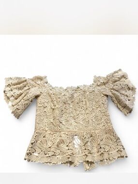 Off-Shoulder Cream Lace Top